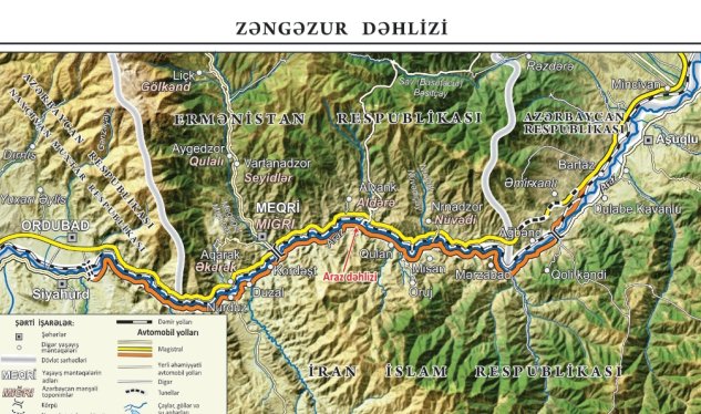 Zəngəzur dəhlizinin xəritəsi hazırlandı