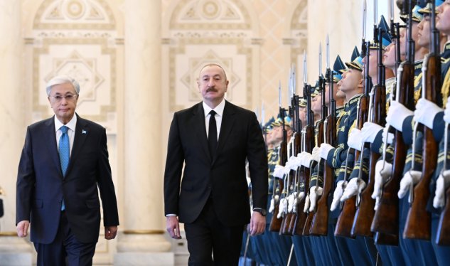 İlham Əliyevin Astanada rəsmi qarşılanma mərasimi keçirilir
