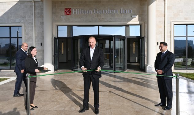 Prezident&nbsp;Ağdam şəhərində hotelin açılışında - FOTOLAR