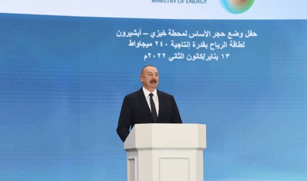 Prezident Külək Elektrik Stansiyasının açılış tədbirində&nbsp;çıxış edib