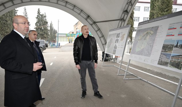 Prezident Ağdərənin Baş planı ilə tanış oldu - FOTOLAR