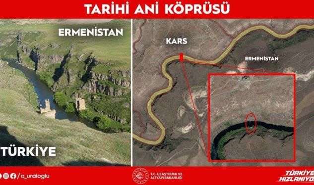 Türkiyə Ermənistanla sərhəddəki tarixi körpünü yenidən inşa edir