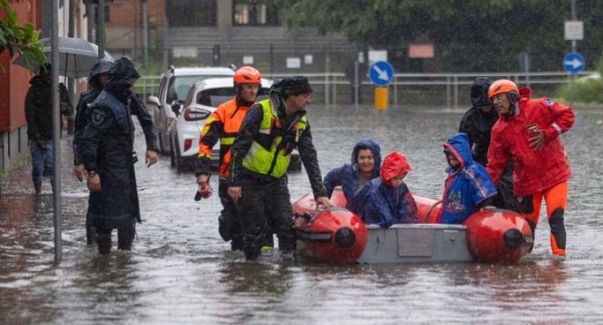 Avropada leysan yağışlar - İnsanlar xilas edildi, maşınlar su altında qaldı 
