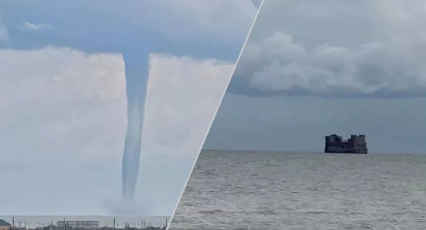 Xəzər dənizində tornado - FOTO