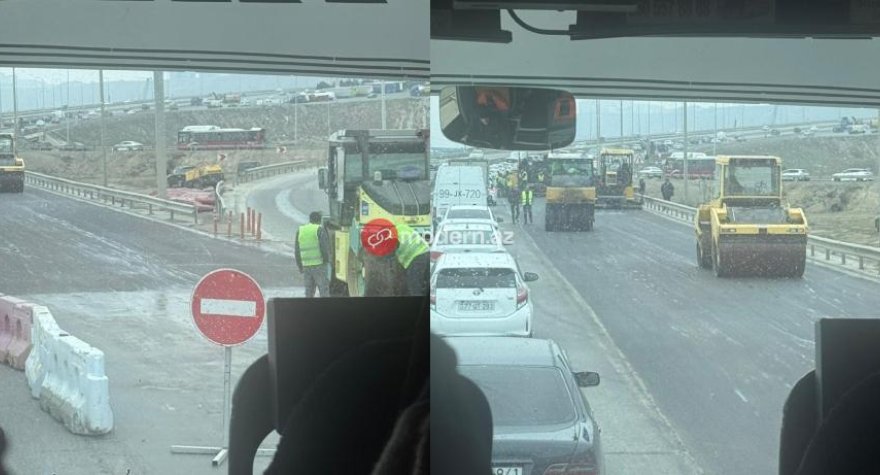 Bakının girişində&nbsp;süni tıxac yaratdılar - FOTOFAKT