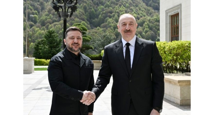 Zelenski Azərbaycana gəldi, İlham Əliyevlə görüşdü&nbsp;- FOTOLAR