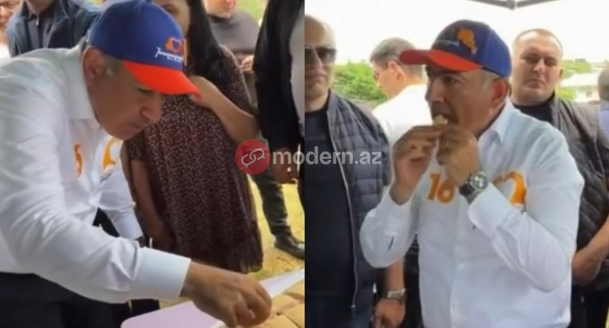 Paşinyan pirojkidən donuza keçdi - VİDEO