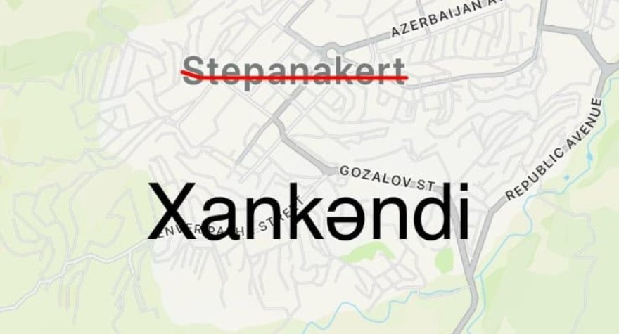 "Apple maps"də Xankəndi "Stepanakert" göstərilir