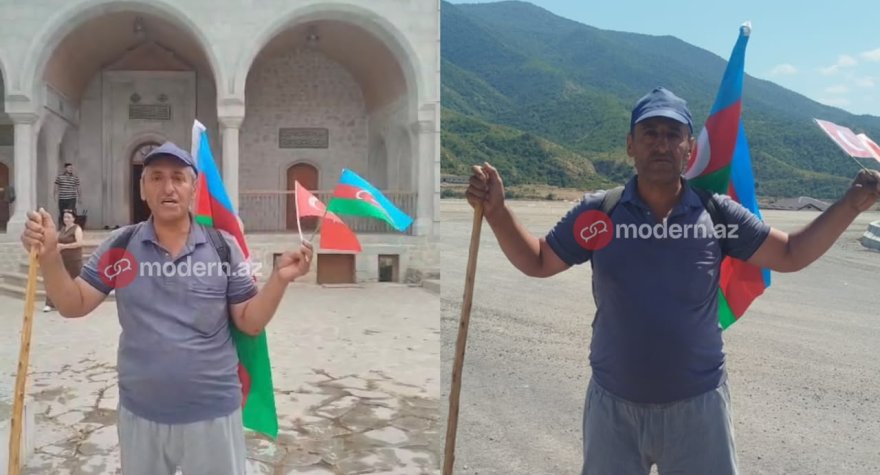 Bakıdan piyada yola çıxan veteran Şuşaya çatdı - VİDEO