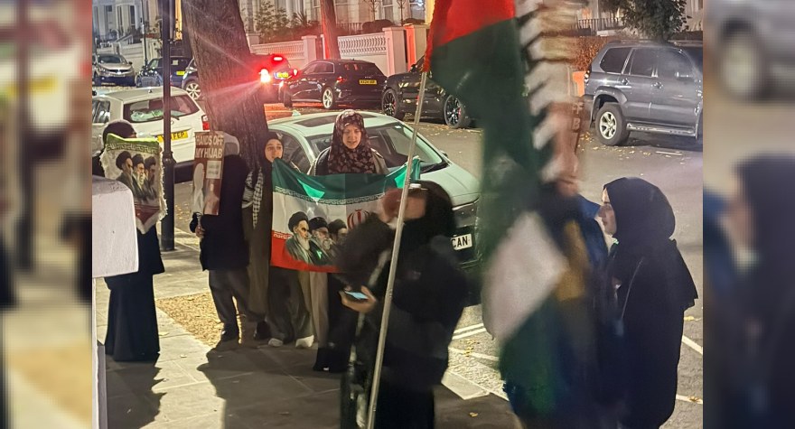 Azərbaycan səfirliyinin qarşısında iranpərəst qüvvələrin təxribata cəhdi - VİDEO