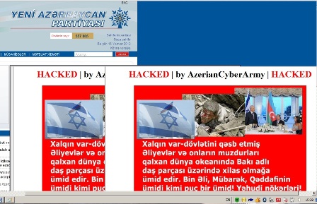 Hakerlər Yeni Azərbaycan Partiyasının saytını dağıtdılar