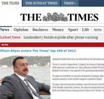 “The Times” qəzeti 2012-ci ilin ən nüfuzlu şəxslərinin siyahısını hazırlayıb