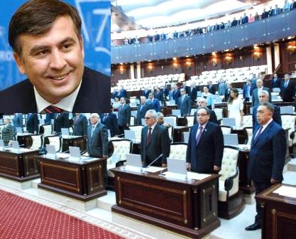 Saakaşvili Azərbaycanın Milli Məclisinə gəldi