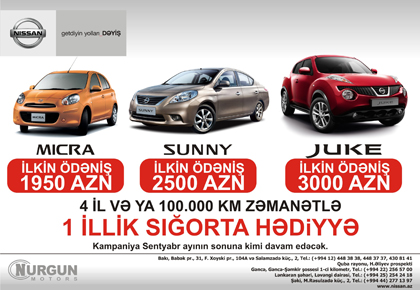 Nissan Azərbaycan-dan “mövsümün əla fürsəti” davam edir!