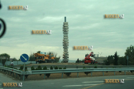 Sumqayıtın rəmzi olan abidə yenidən qurulur – FOTOLAR