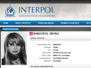 Sevinc Babayeva İnterpolun axtarış siyahısından çıxarıldı