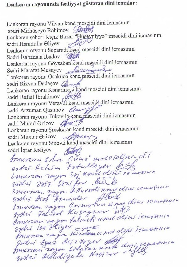 Lənkəran dindarları İsa Qəmbərə hücumla bağlı bəyanat verdilər - TAM MƏTN