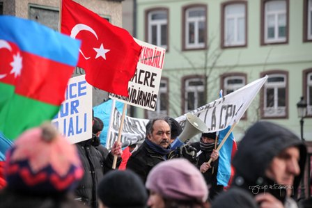 Strasburqda Xocalı mitinqi - FOTOLAR
