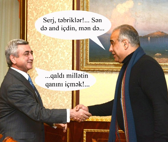 RUBRİKA: “Gündəm-Karikatura”: Sərkisyanla Ovannisyanın Avropanı avam yerinə qoymağı...