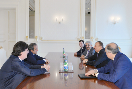 Prezident Platini ilə Azərbaycan futbolunu müzakirə edib