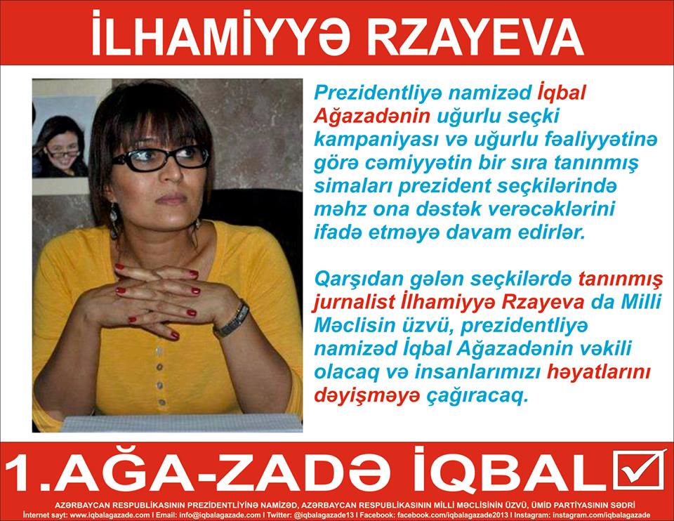 Tanınmış telejurnalist İqbal Ağazadənin vəkili oldu