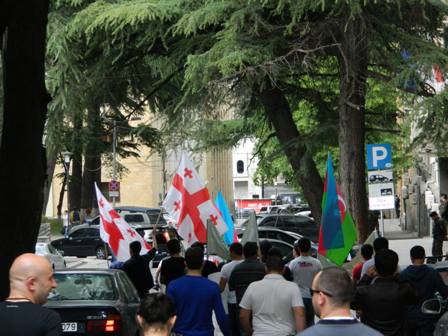 Gürcüstanda azərbaycanlı tələbələr aksiya keçiriblər - FOTOLAR
