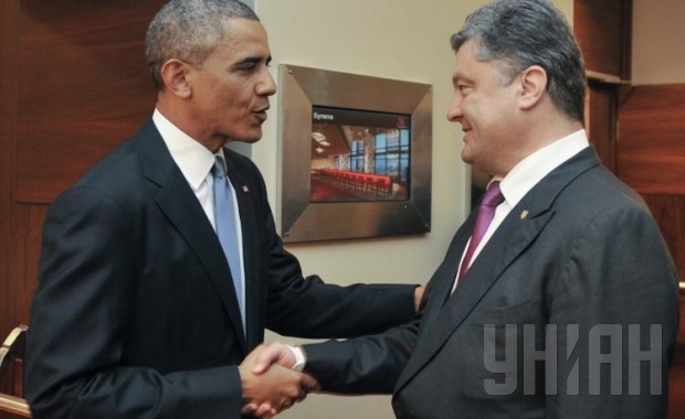 Obama Poroşenko ilə görüşdü - FOTO
