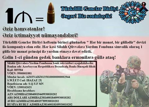 "Hər bir manat, bir güllədir"- Kampaniya