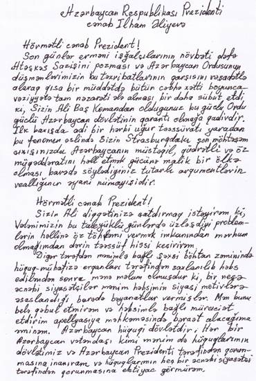 Həbsdəki daha bir hüquq müdafiəçisi prezidentdən əfv istədi