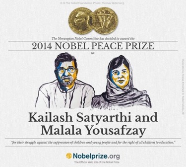 Nobel Sülh mükafatını pakistanlıya və hindistanlıya verdilər