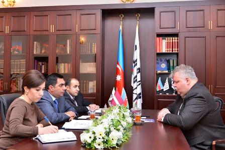 Latviyanın Azərbaycandakı səfiri Bakı Ali Neft Məktəbində - FOTO