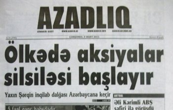 “Azadlıq" qəzetinin 25 yaşı tamam olub