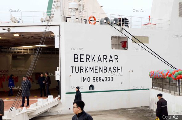 Türkmənistanın yeni bərə gəmisi Bakıya səfər etdi - FOTO