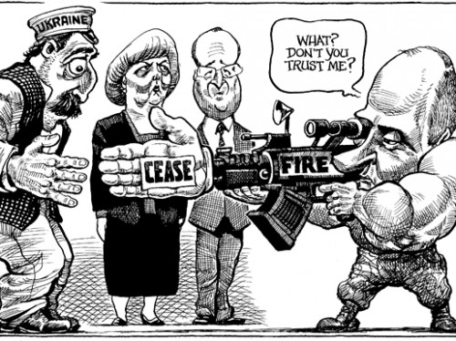 Karikaturaçı Lukaşenko ilə Poroşenkonu səhv saldı