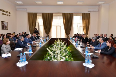 Xəzər Strateji İnstitutunun nümayəndə heyəti Bakı Ali Neft Məktəbində olub