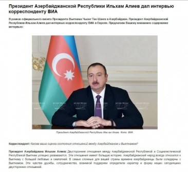 İlham Əliyev: “Azərbaycan və Vyetnam dinamik və davamlı inkişaf yolunda olan ölkələrdir” – MÜSAHİBƏ 