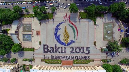 Gəncədə 6 min gəncin iştirakı ilə “Bakı-2015” fləşmobu - VİDEO