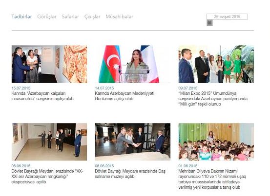 Mehriban Əliyevanın rəsmi saytı yeni dizaynda - FOTOLAR