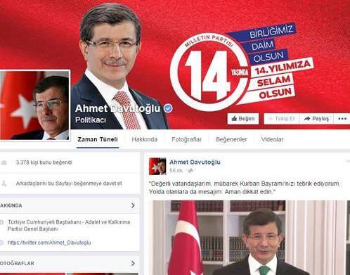 Davudoğlu “Facebook”da hesab açdı