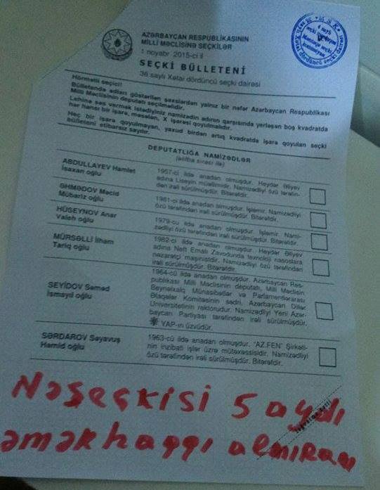 "Bəzədilmiş" seçki bülletenleri - “Kəramətinə qurban, ay Kəramət!” - FOTOLAR