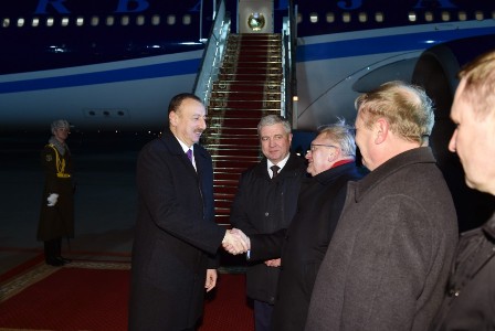   Prezident İlham Əliyev Belarusa rəsmi səfərə gedib  - Foto  