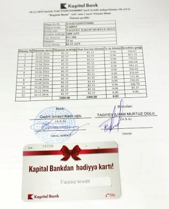 “Kapital Bank” faizsiz kredit verdi