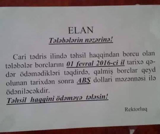 Təfəkkür Universitetində nə baş verir? - Ali məktəbdən təhsilhaqları ilə bağlı AÇIQLAMA