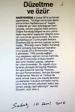 “Sabah” qəzeti Azərbaycandan üzr istəyib - FOTO
