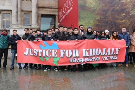 Londonda Xocalı soyqırımı ilə bağlı yürüş keçirilib