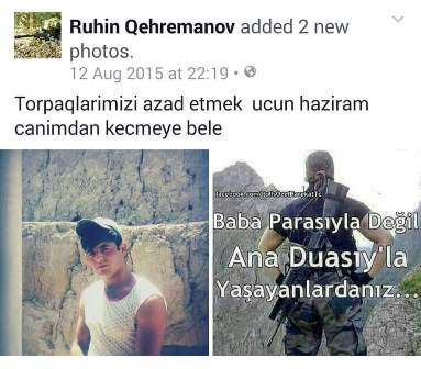 ”Torpaqlarımızı azad etmək üçün canımdan keçməyə hazıram” - Şəhid əsgərin son statusu