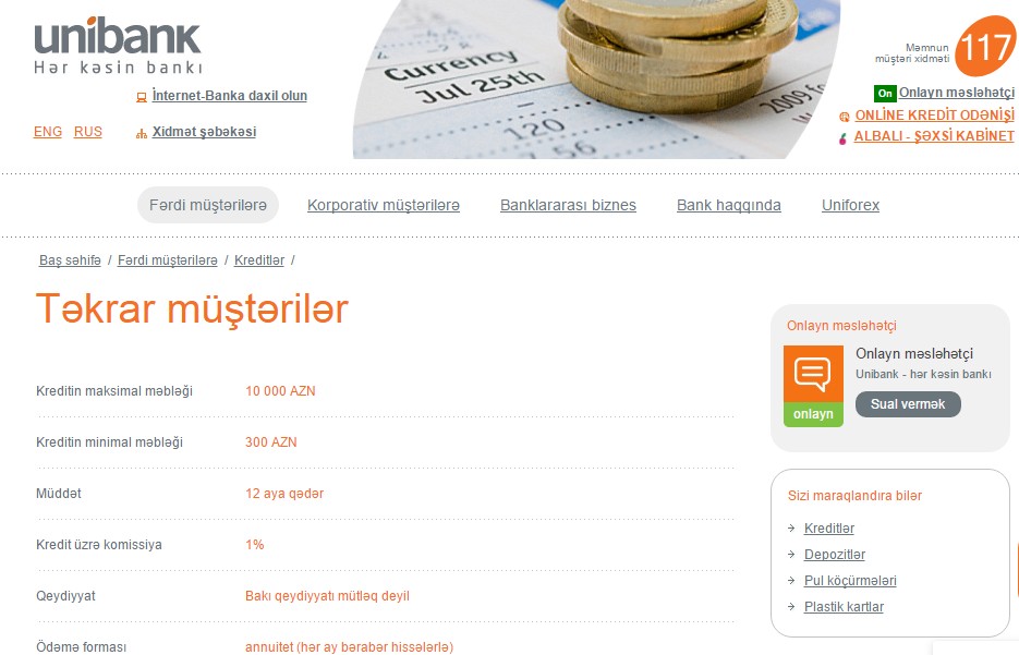   “Unibank”ın “manatla kredit” oyunu 