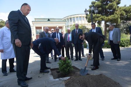 Rektor tələbələrlə qoşulub ağac əkdi - FOTO