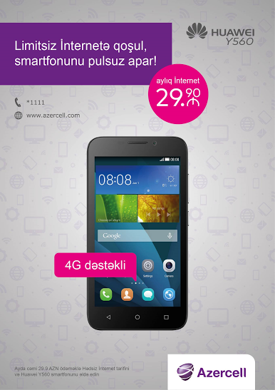 Limitsiz Internetə qoşul, 4G smartfonunu pulsuz&nbsp;apar