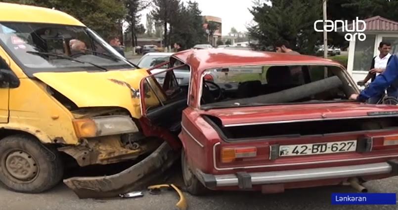 Lənkəranda ağır qəza: 5 tələbə yaralandı, VİDEO